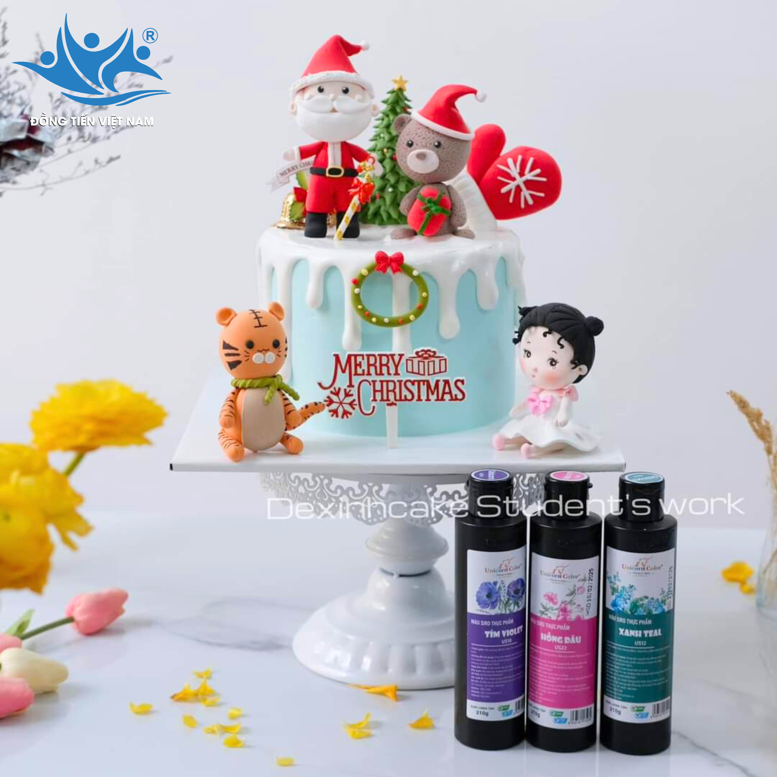 bánh kem màu siro Unicorn