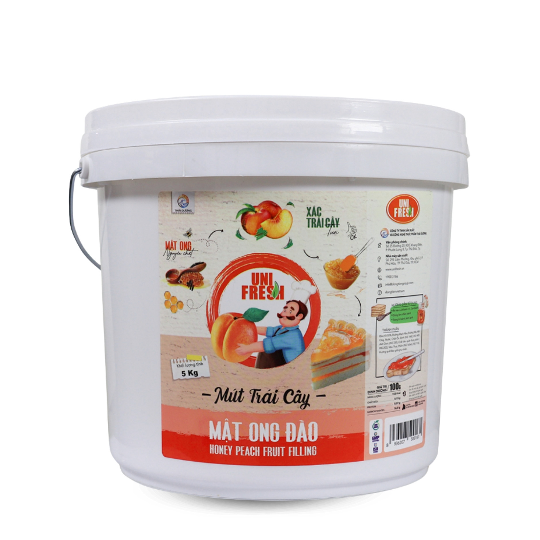 Mứt Trái Cây Unifresh Mật Ong Đào 5kg