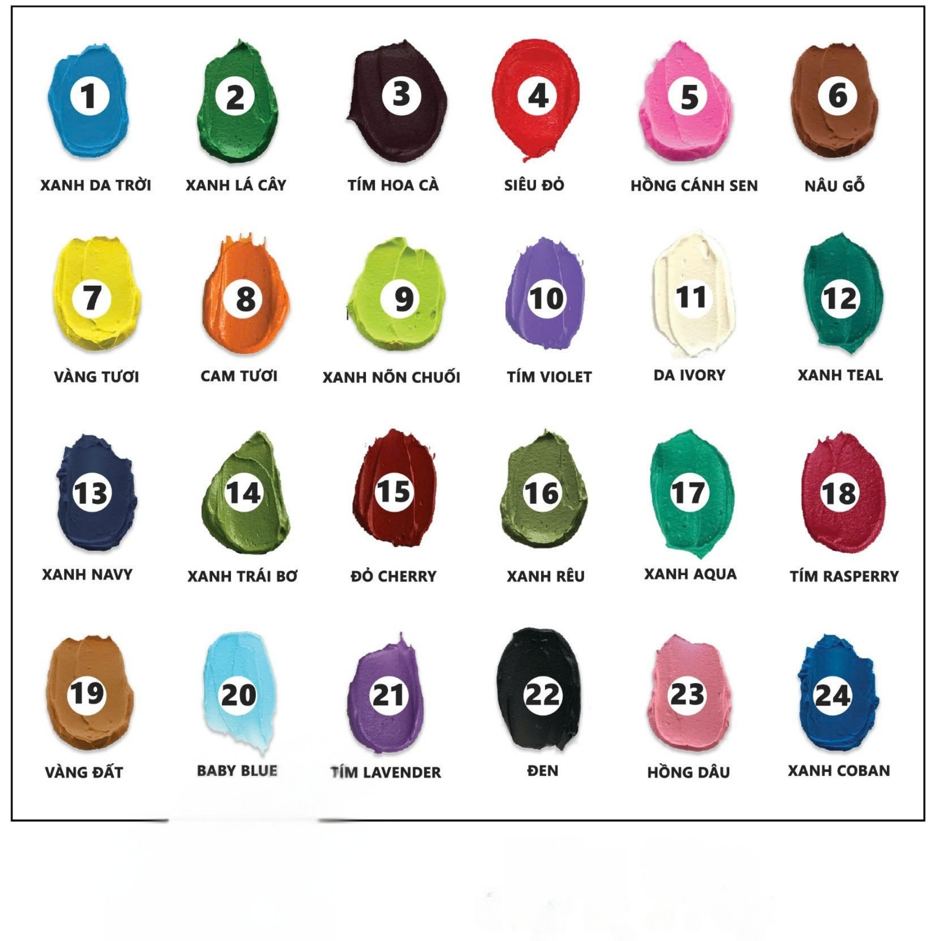 Tổng Hợp 24 Màu Unicorn 210g