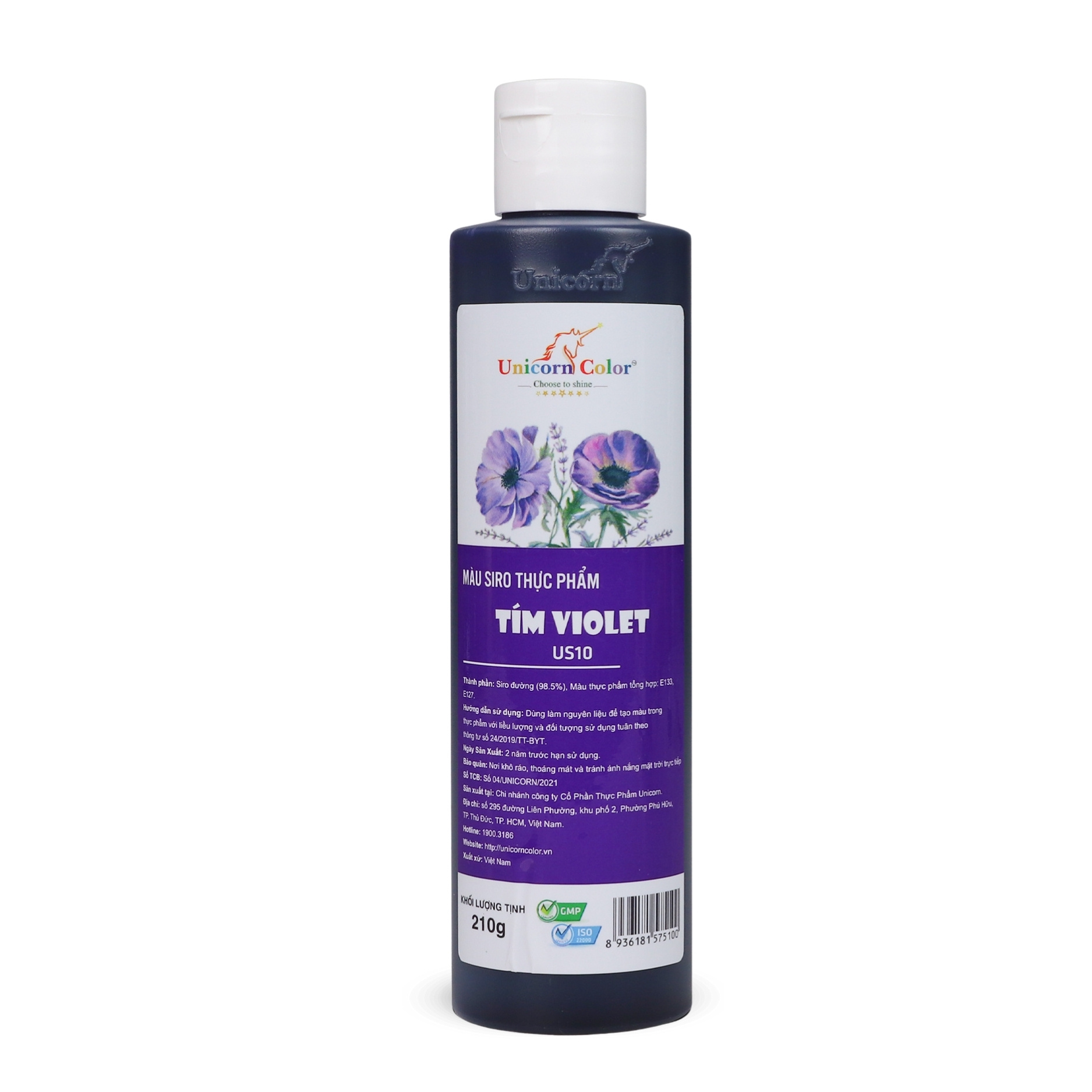 Màu Siro Unicorn Tím Violet 210g