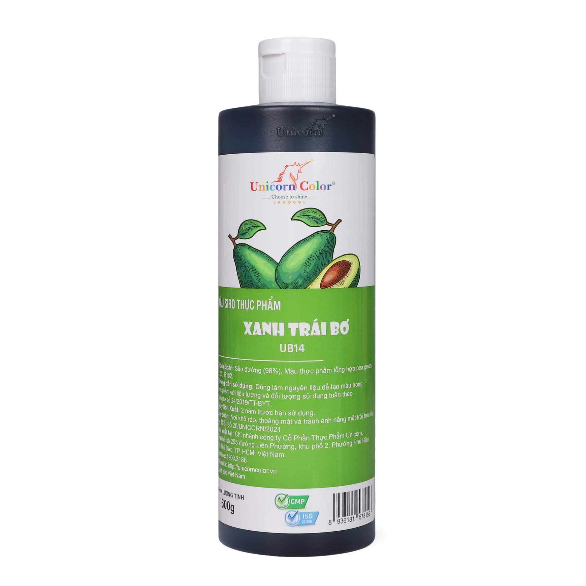 Màu Siro Unicorn Xanh Trái Bơ 600g