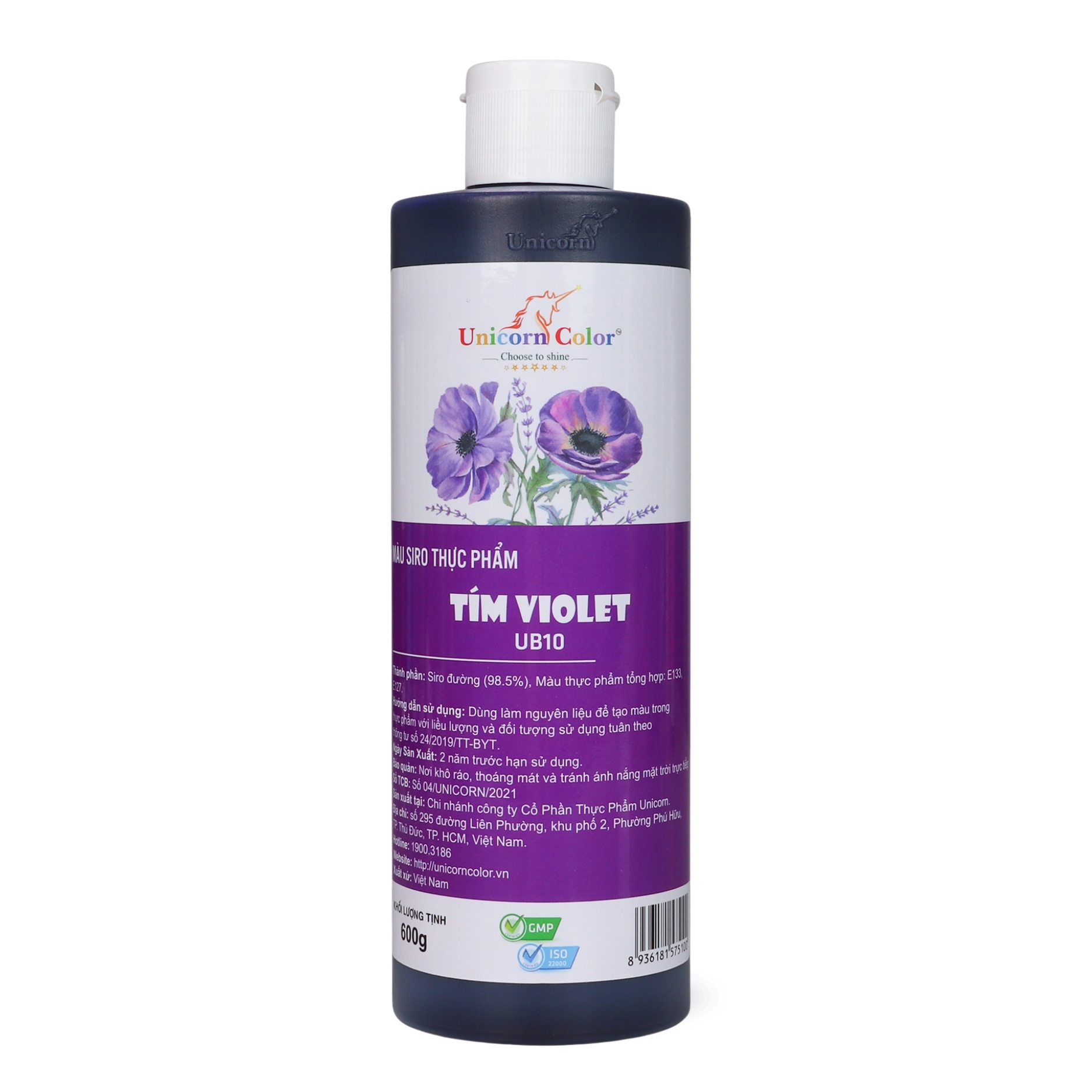 Màu Siro Unicorn Tím Violet 600g