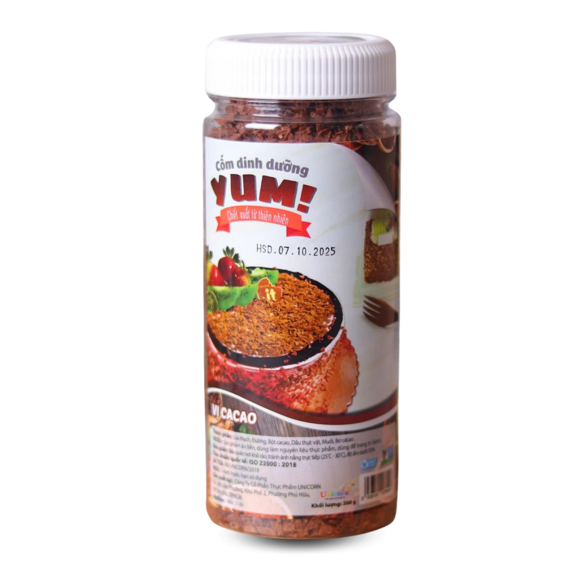 Cốm Dinh Dưỡng Yum! 200g Vị CaCao