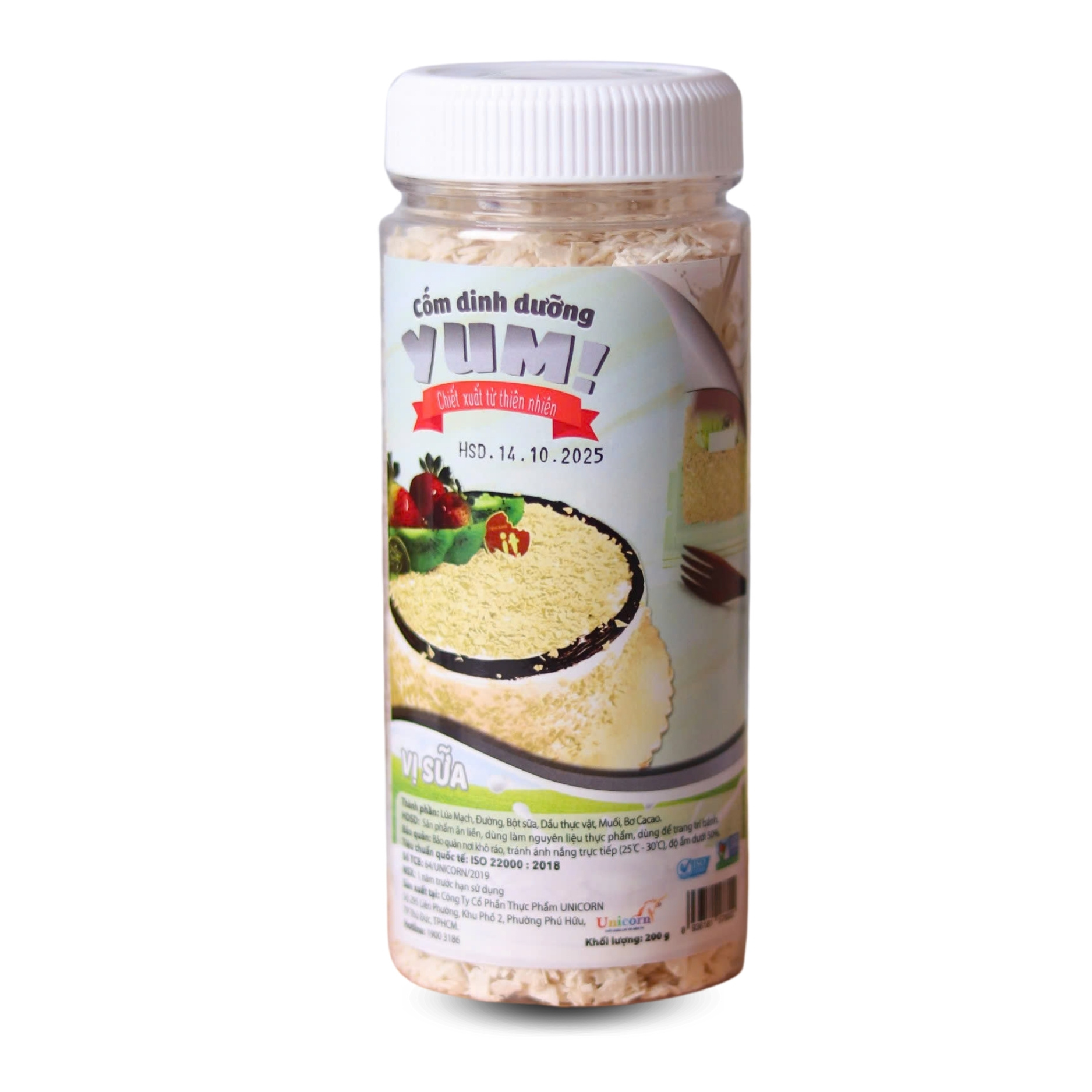 Cốm Dinh Dưỡng Yum! 200g Vị Sữa