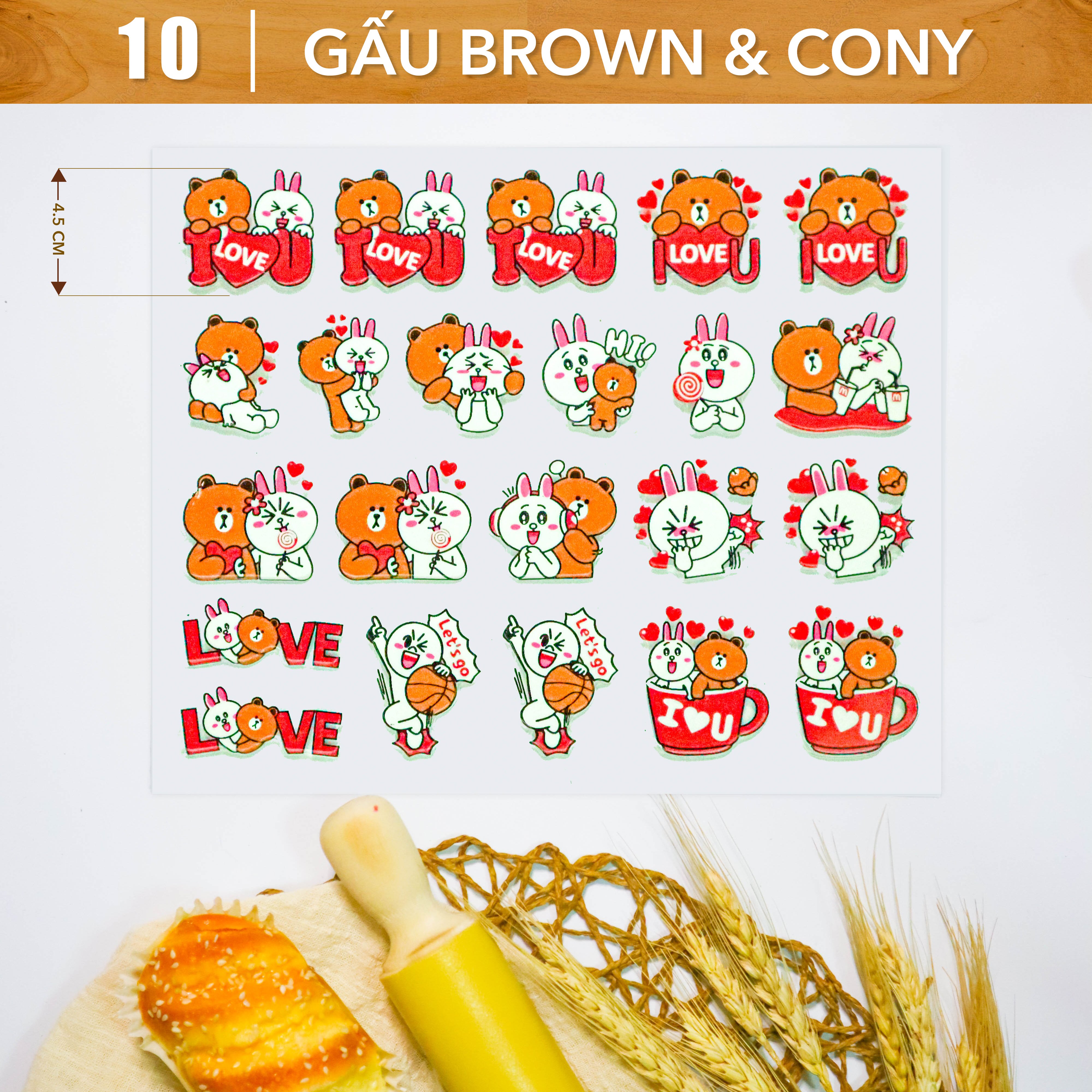 Khuôn In Hình Socola-Gấu Brown & Cony