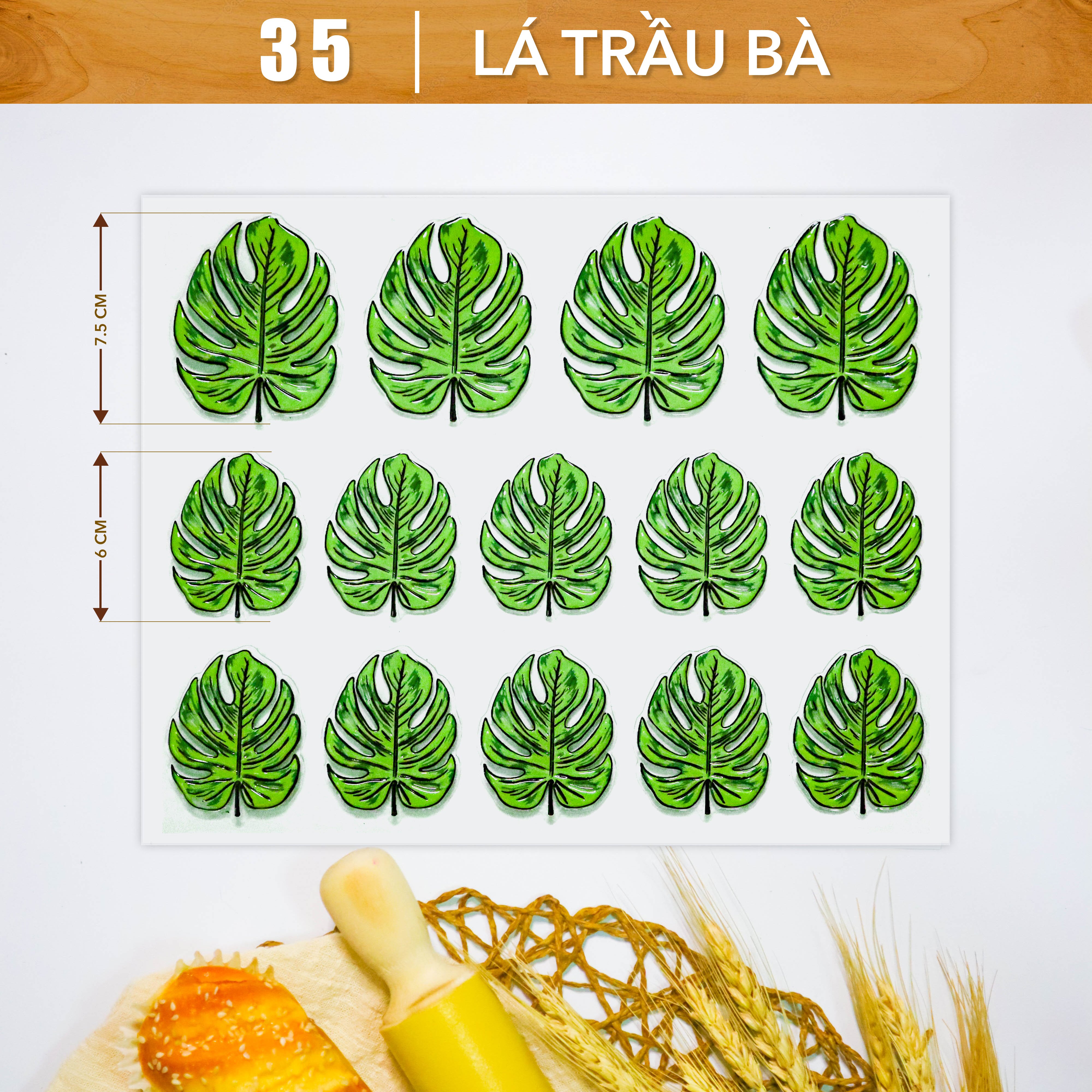 Khuôn In Hình Socola-Lá Trầu Bà