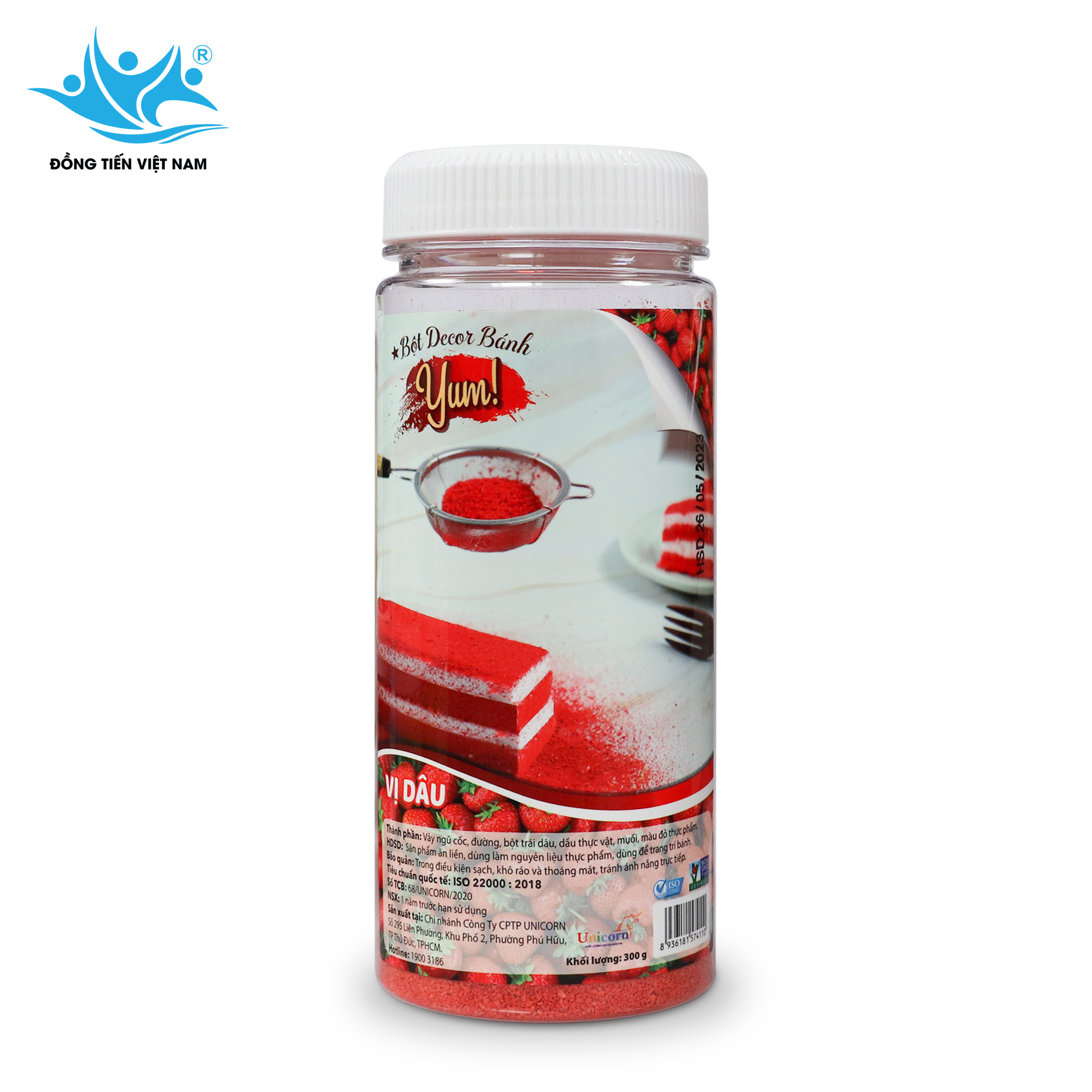 Tổng Hợp Bột Decor Bánh Yum! 300g -Vị Dâu Tây