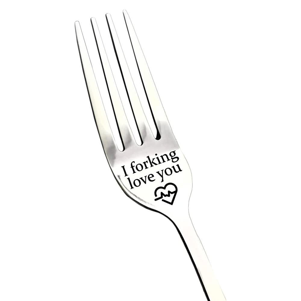 Amazon.Com: Gifts For Boyfriend Anniversary Valentines Gifts I Forking Love  You Dinner Forks, Inspirational Funny Engraved Forks, Stainless Steel Table  Forks, 8 Inches : Home & Kitchen