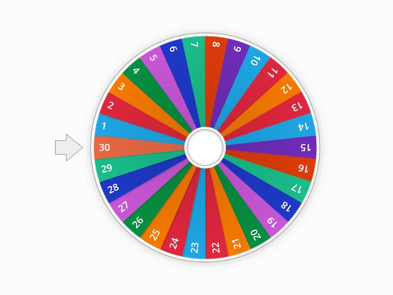 Random Number Selector 1-30 - Random Wheel