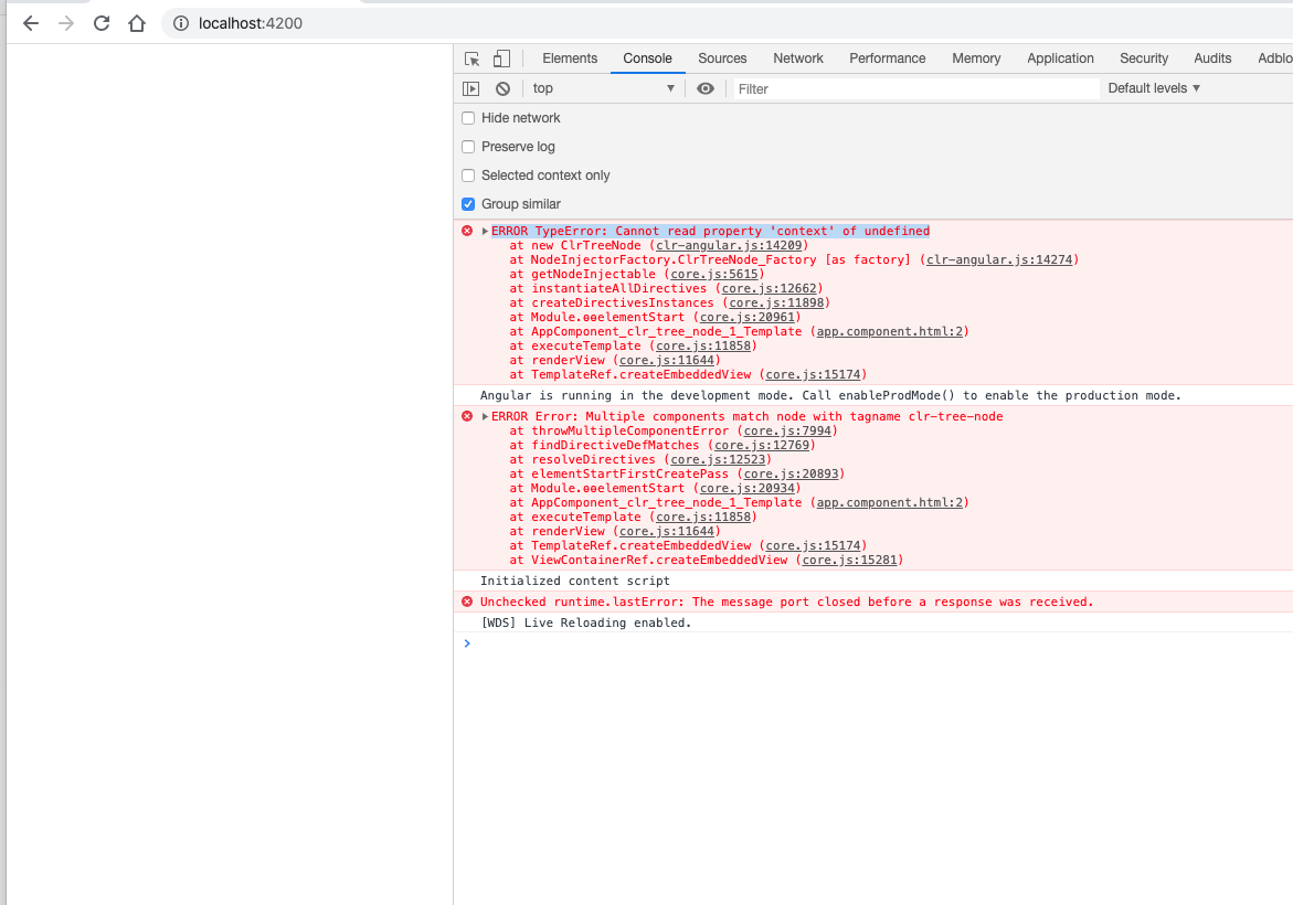 Treeview With Clrrecursivefor Gives Error: Multiple Components Match Node  With Tagname Clr-Tree-Node In Angular 9 · Issue #4282 · Vmware/Clarity ·  Github
