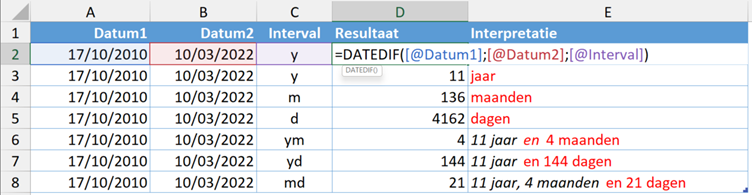 Hoe Bereken Je In Excel Het Aantal Maanden, Dagen En Jaren Tussen Twee  Datums? - Xylos Learning