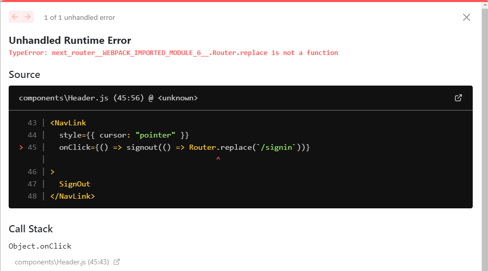 Javascript - Next Js Router.Replace Is Not A Function - Stack Overflow