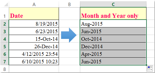 Hoe Maand En Jaar Alleen Uit De Datum In Excel Te Extraheren?