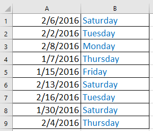Hoe De Dag Van De Week Vanaf De Datum In Excel Te Vertellen / Retourneren?