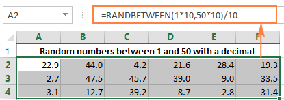 Rand And Randbetween Functions To Generate Random Numbers In Excel