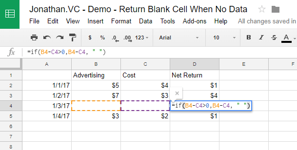 How To Return An Empty Cell When The Value Is Zero In Google Sheets -  Jonathan Dingman