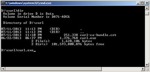Installing Curl Command Line Tool On Windows