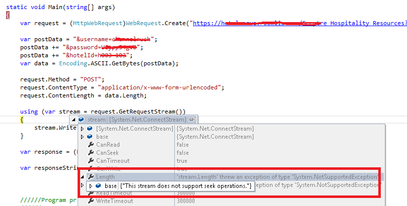 C# - Stream Does Not Support Reading When Placing A Http Post Request -  Stack Overflow