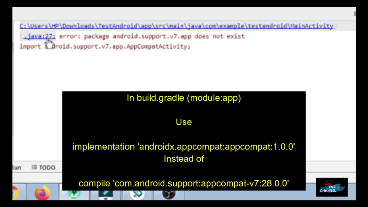 Error “Package Android.Support.V7.App Does Not Exist” - Youtube
