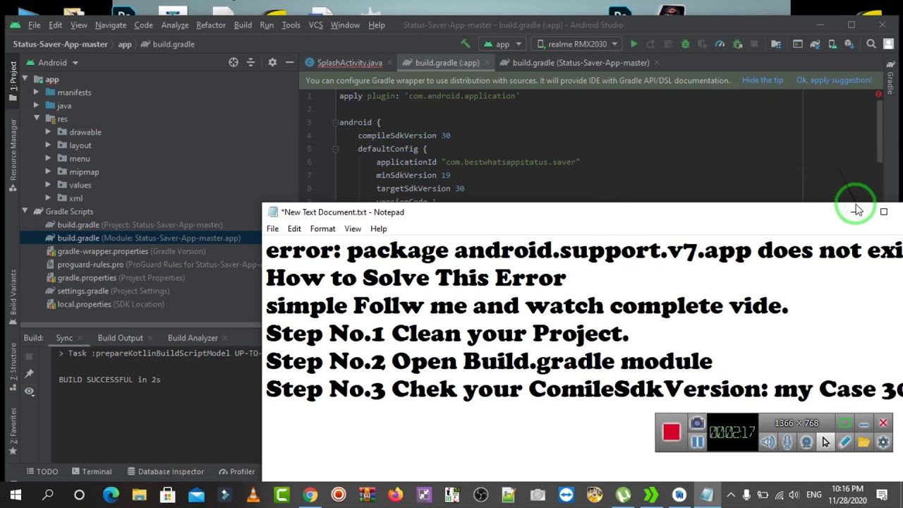 Error: Package Android.Support.V7.App Does Not Exist By Technical Khawar - Youtube