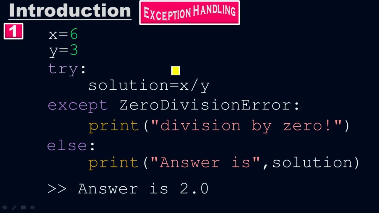 How To Check A Zero Division Error In Python? - Exceptional Handling - Python By #Moein - Youtube