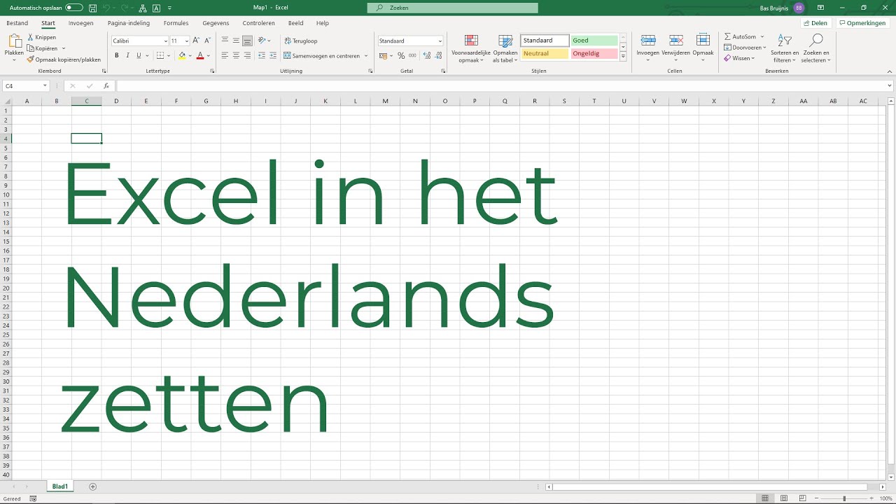 Excel In Nederlands Zetten - Youtube