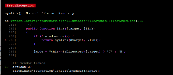 Php - Storage In Laravel Says Symlink - No Such File - Stack Overflow
