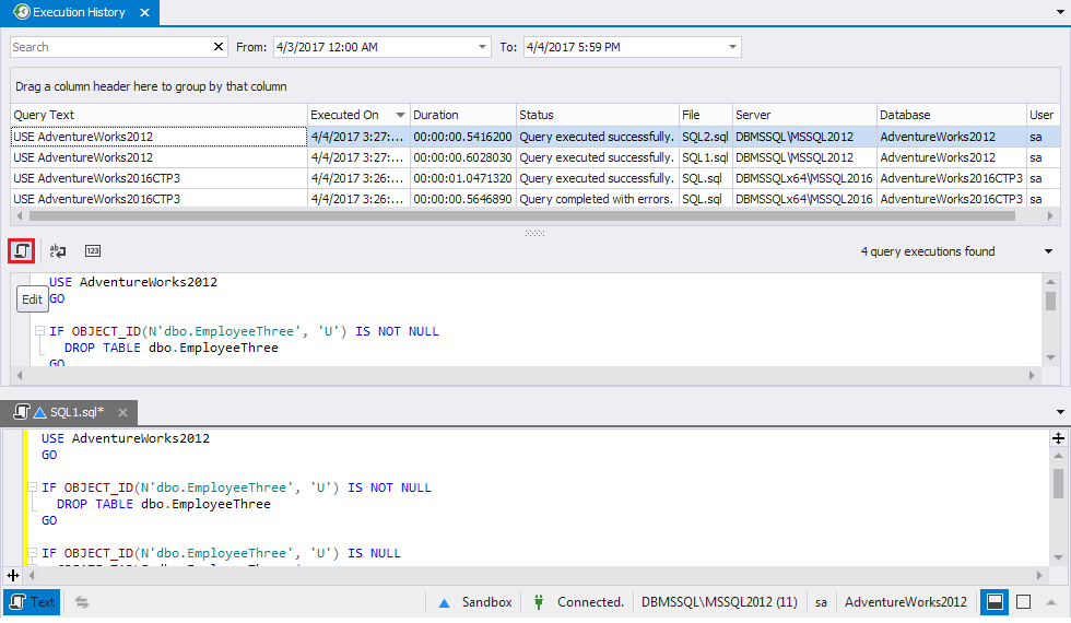 How To See Query History In Sql Server Management Studio - Stack Overflow