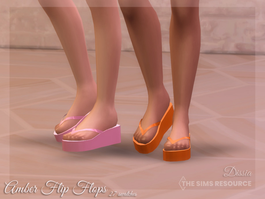 The Sims Resource - Amber Flip Flops